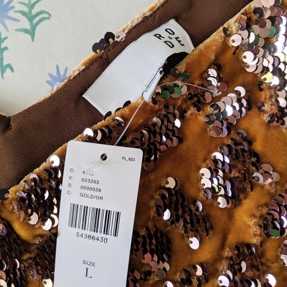 NEW Anthro Ro & De Esther Sequin Velvet Cami Top L - Picture 8 of 8